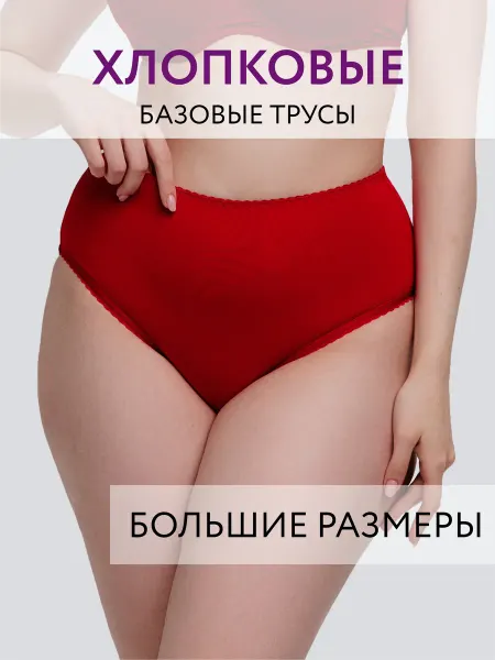 VIVALIA Трусы слипы высокие хлопковые большие размеры