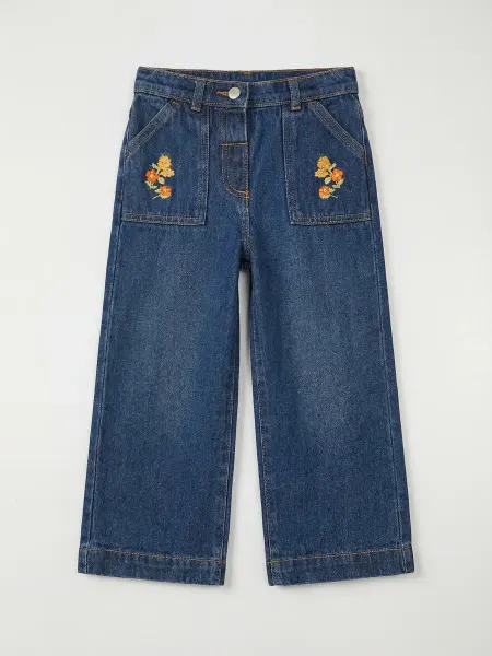 LC Waikiki Джинсы Wideleg для девочек с вышивкой
