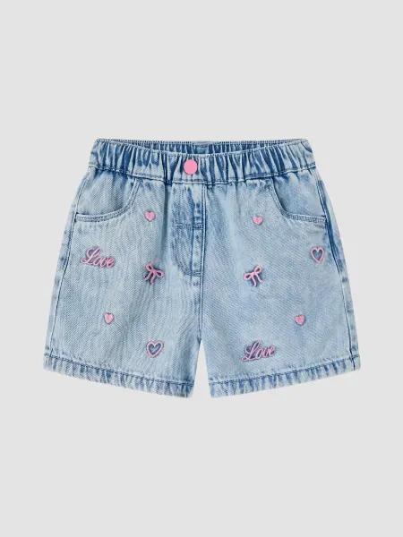 LC Waikiki Джинсовые шорты для девочек с вышивкой