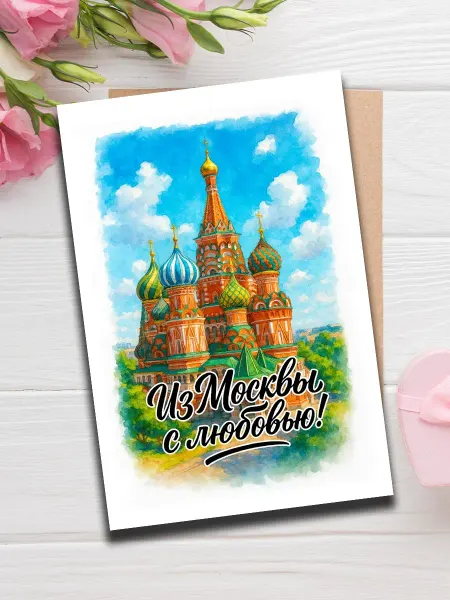 Woodguk Открытка из Москвы с любовью мини