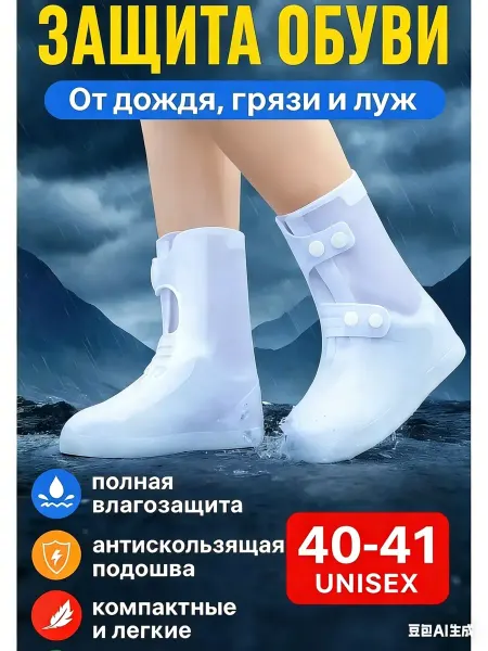 Xiaomi Дождевик для обуви бахилы от дождя многоразовые чехлы