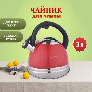 Чайник для плиты Z-4279 со свистком / Красный