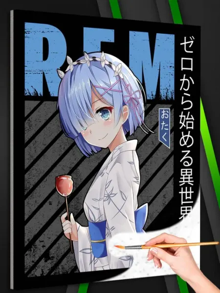 Живопись по номерам Картина по номерам аниме Re zero Рем