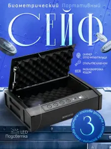 Биометрический автомобильный переносной сейф