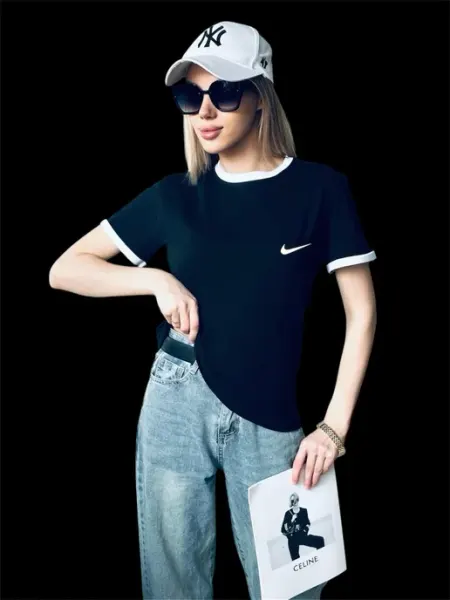 Алимода Футболка с принтом хлопковая