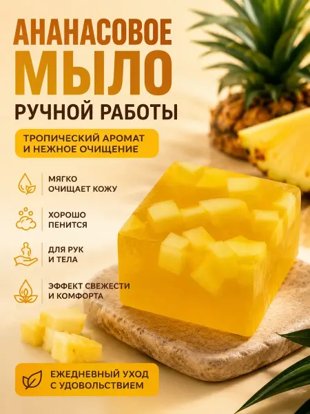 МирМаркет Натуральное ананасовое мыло ручной работы