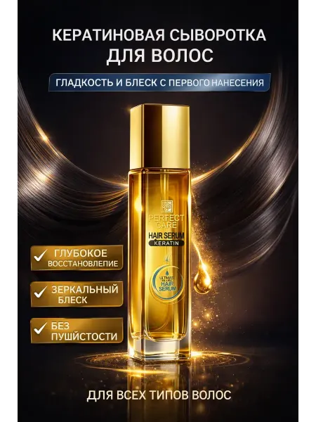 НУР1 Сыворотка для волос кератиновая анти фриз гладкость