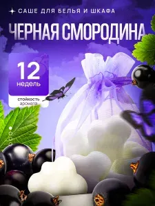 Ароматическое саше для белья в шкаф черная смородина 6 шт