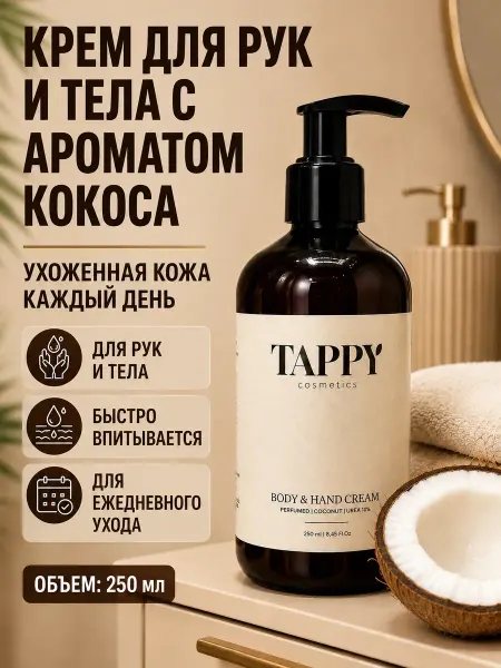 Мята_бренд Крем для рук и тела с ароматом кокоса