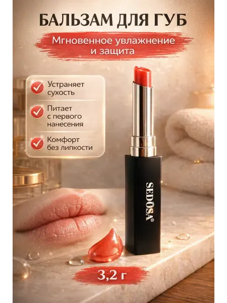 Бакуся3 Увлажняющий оттеночный бальзам для губ