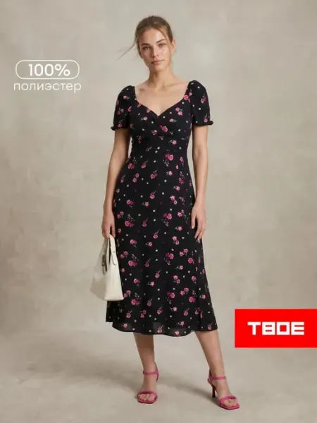 ТВОЕ Платье летнее длинное с разрезом по бедру