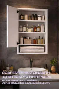 Шкаф в ванную без зеркала навесной