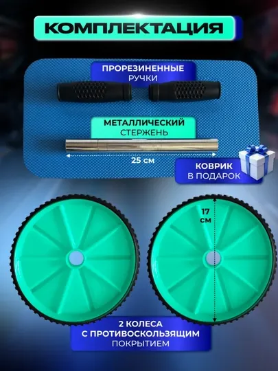 Ролик, тренажер для пресса и спины, для эффективных тренировок