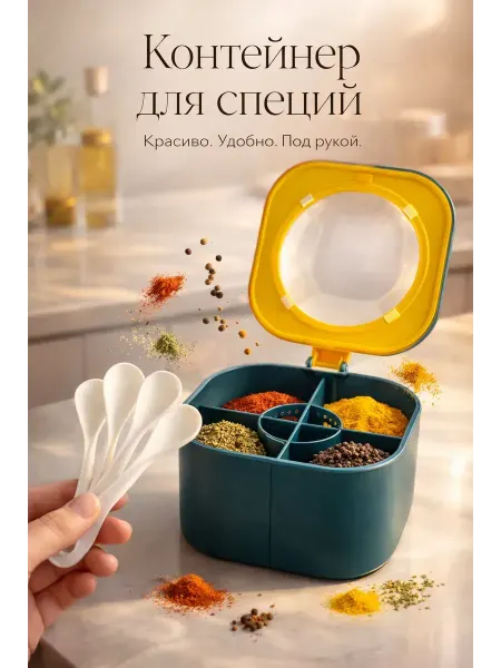 Богатей Контейнер для специй и приправ с разделителем