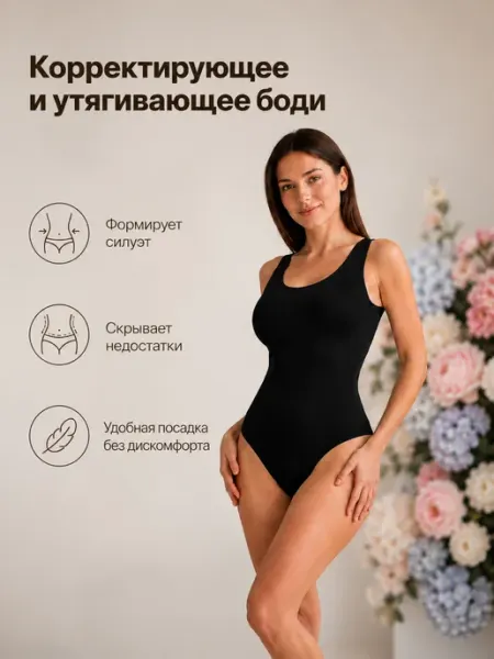 Боди майка утягивающая корректирующая на бретелях