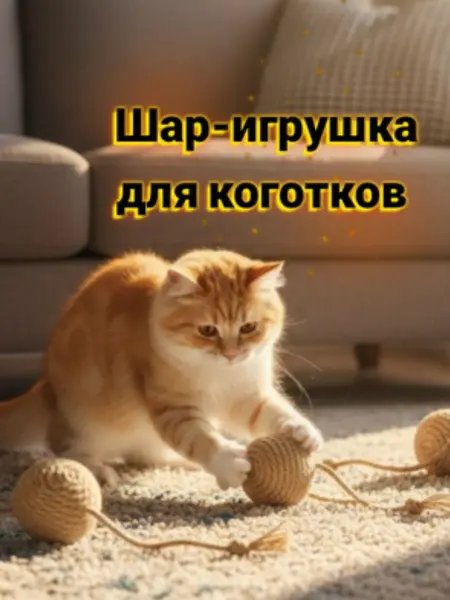Без бренда игрушка для кошек,шар-когтеточка с хвостиком для кошек