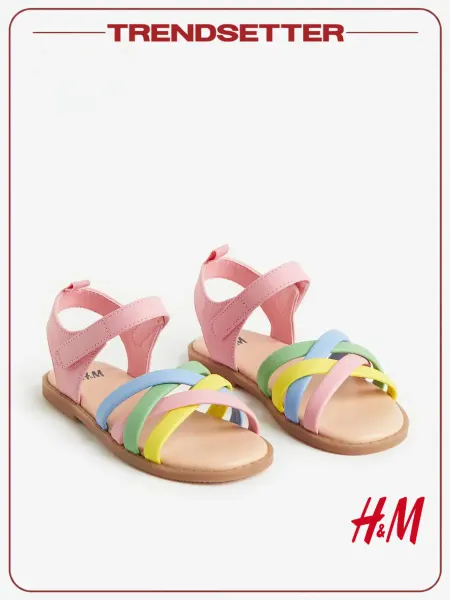 H&M Босоножки детские открытые с ремешками разноцветные