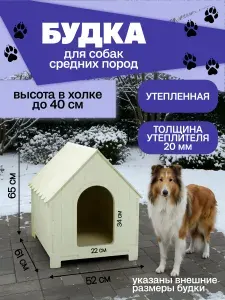 Будка для собак средних пород утепленная
