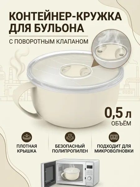 ТЕПЛОН Контейнер-кружка для бульона с клапаном
