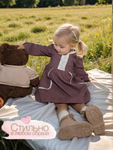 Платье детское нарядное в садик из вельвета