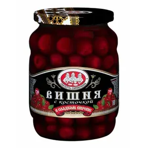 Вишня Скатерть-Самобранка с косточкой в сладком сиропе 720 мл