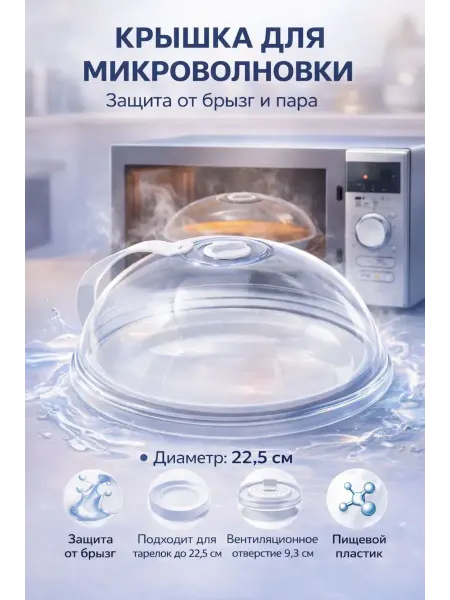 Геша Прочная крышка для микроволновки с ручкой
