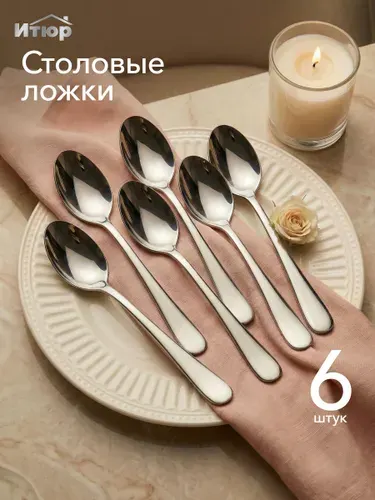 Ложки столовые Набор 6 штук классические гладкие