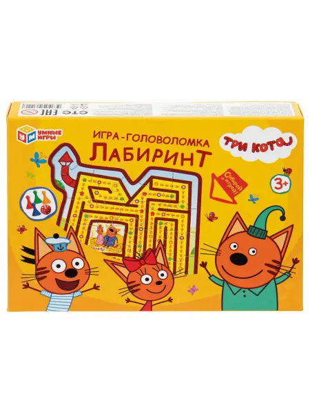 Умные игры Настольная игра для детей Три кота головоломка лабиринт
