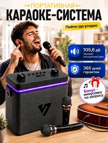Детская караоке система с двумя микрофонами