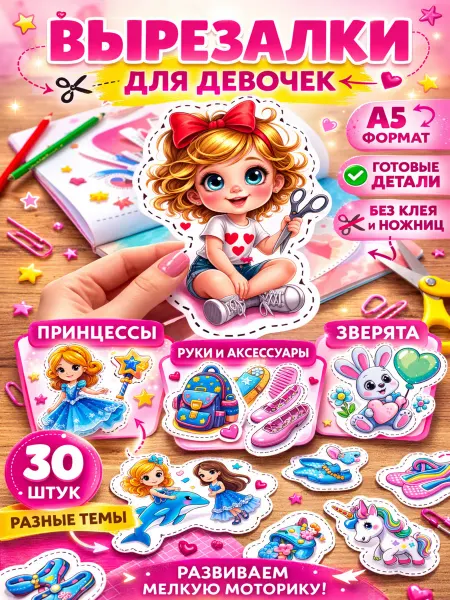 Развивашкин-Land Развивашки вырезалки для девочек развивающие игрушки