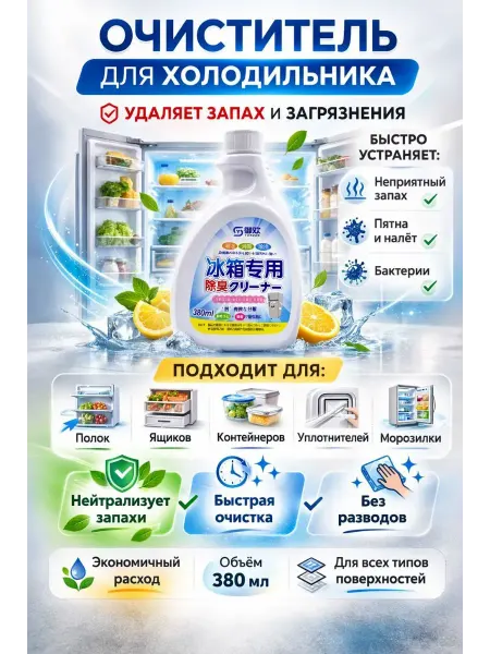 Тати05 Средство для мытья холодильника внутри от запаха 380 мл