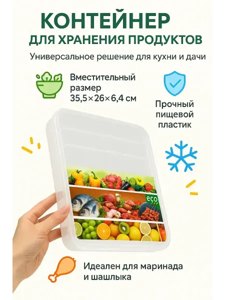МИС28 пластиковый контейнер с крышкой для хранения для еды
