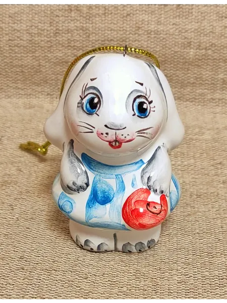 Ручная работа Зайка, елочная игрушка