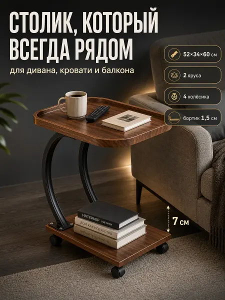Стол трансформер журнальный в обеденный