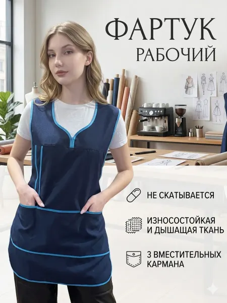 Фартук рабочий, на завязках для продавца