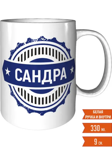 Легко МП Кружка с именем Сандра - стандартная