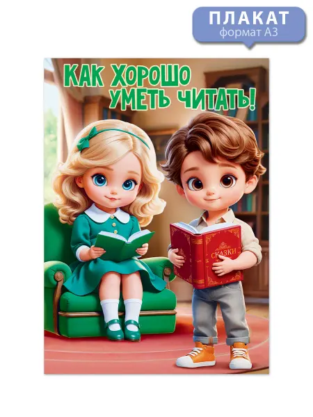 ТМ открытая планета Плакат в детский сад Как хорошо уметь читать!