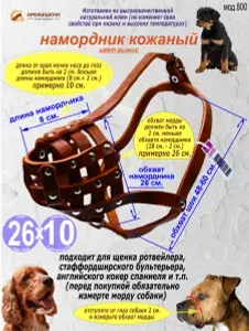 Намордник для собак средних пород кожаный
