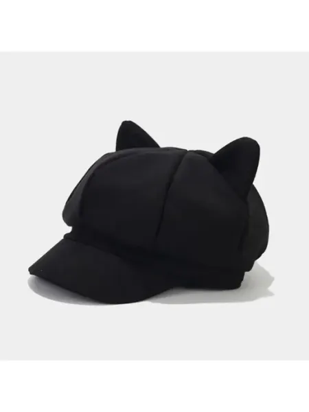 Милая шапка с ушками кошка