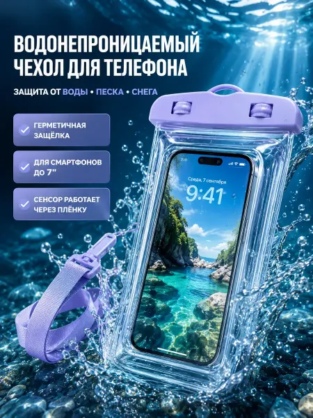 НУР7 Герметичный чехол для телефона водонепроницаемый защитный