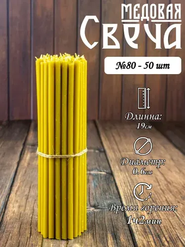 Свечи церковные №80 (медовые)