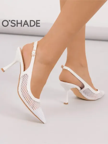 O`SHADE Туфли белые женские на каблуке