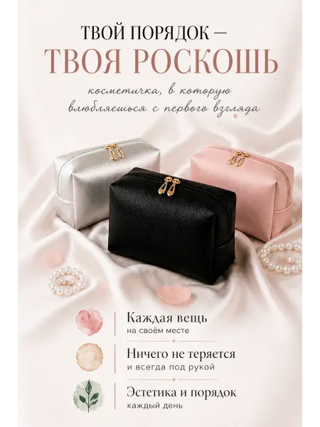 Косметичка женская дорожная вместительная