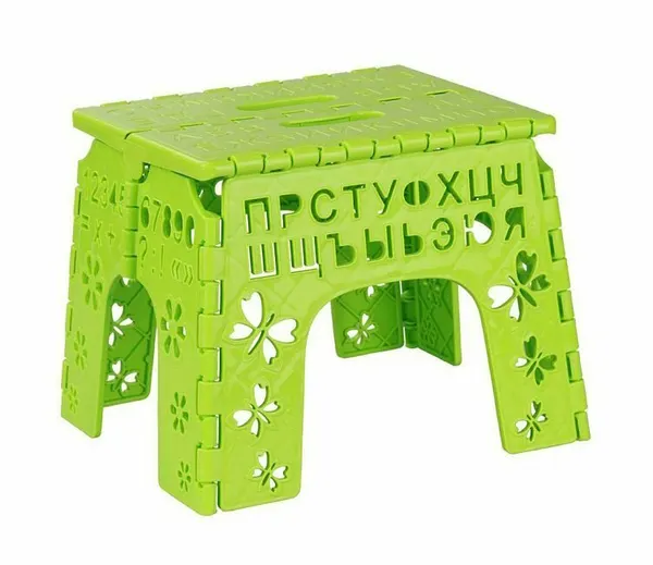 АЛЬТЕРНАТИВА Табурет Алфавит складной, салатовый (М4961)