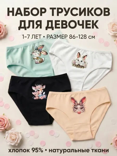 SeMi kids Трусы детские набор 4 штуки