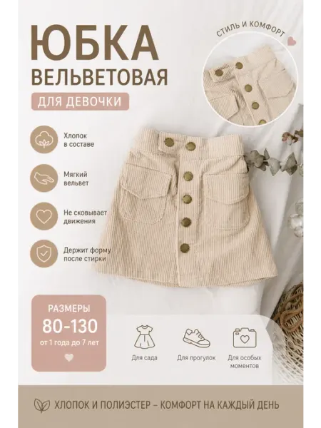 YarKids Юбка вельветовая