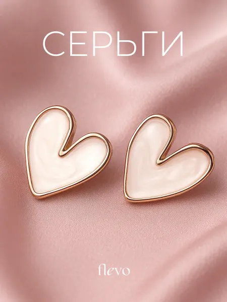 Flevo Серьги гвоздики Сердечки