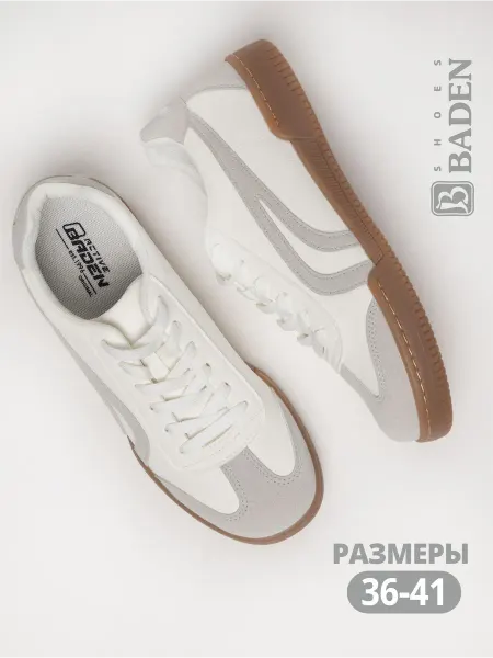 BADEN Кеды женские белые кожаные