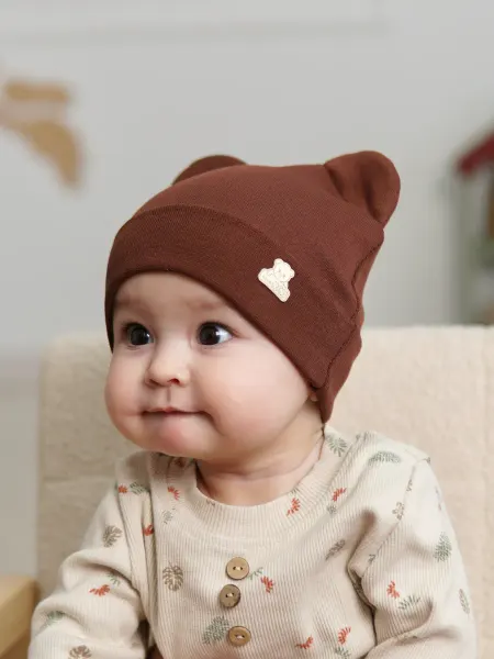 Ok.Si Шапочки для малышей с ушками набор 2 штуки