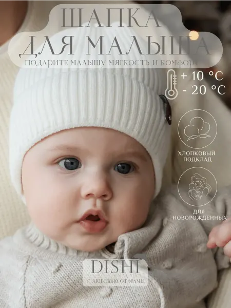 Dishi Шапка для новорожденных зима